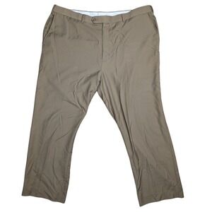 Palm‎ Beach Reflex Sz. 44 R Tan Woven Straight Leg Dress Pant Big Tall